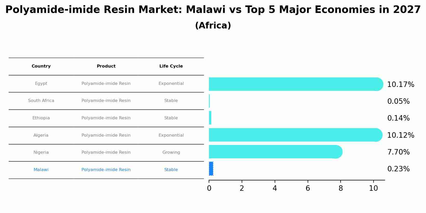 Polyamide-imide Resin Market: Malawi vs Top 5 Major Economies in 2027 (Africa)