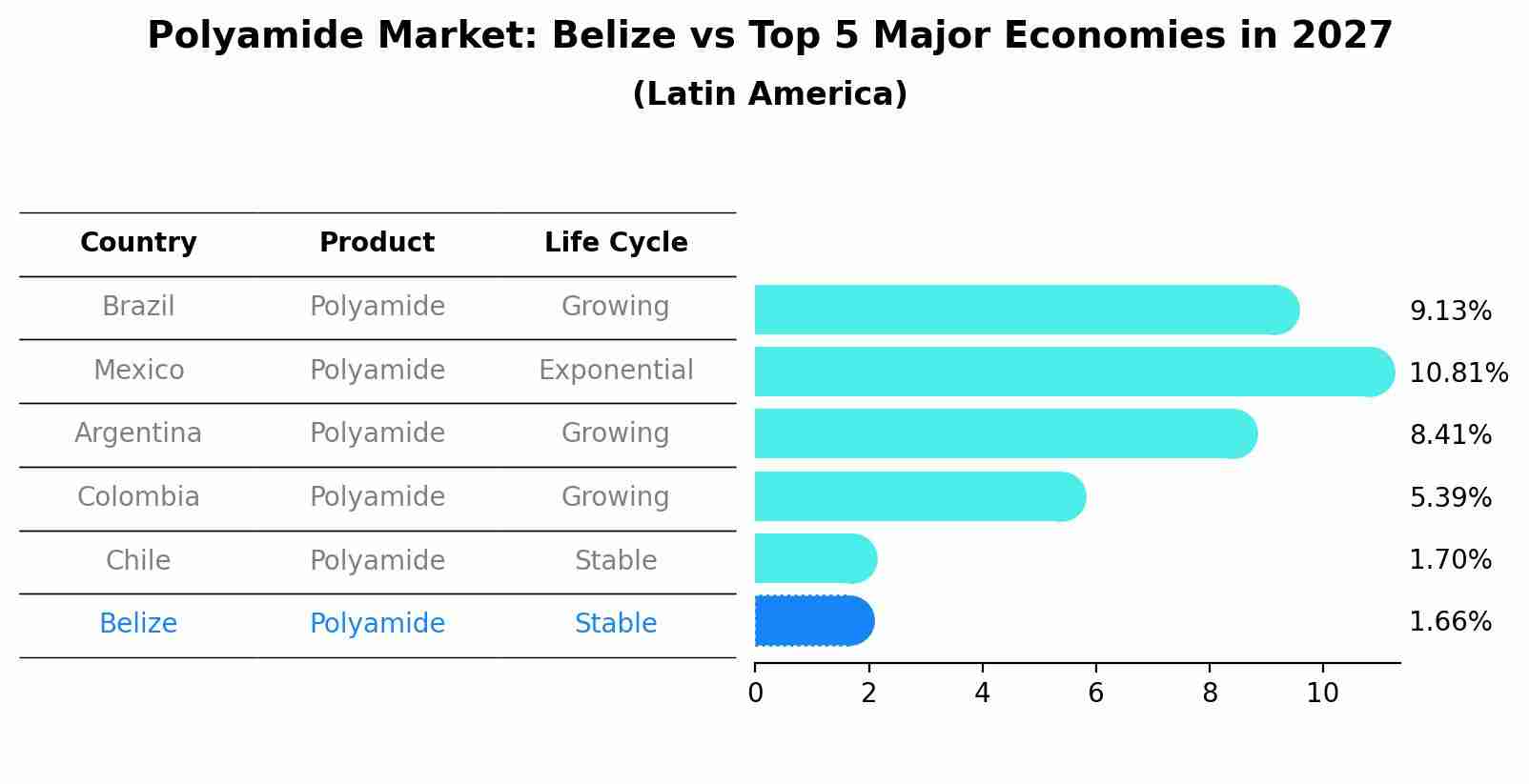 Polyamide Market: Belize vs Top 5 Major Economies in 2027 (Latin America)