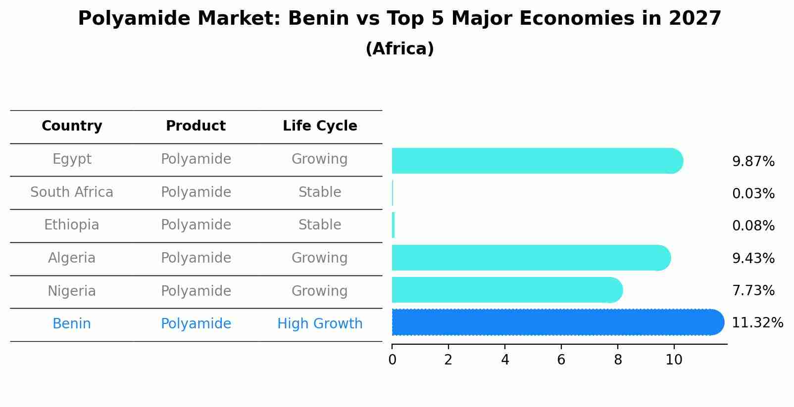 Polyamide Market: Benin vs Top 5 Major Economies in 2027 (Africa)