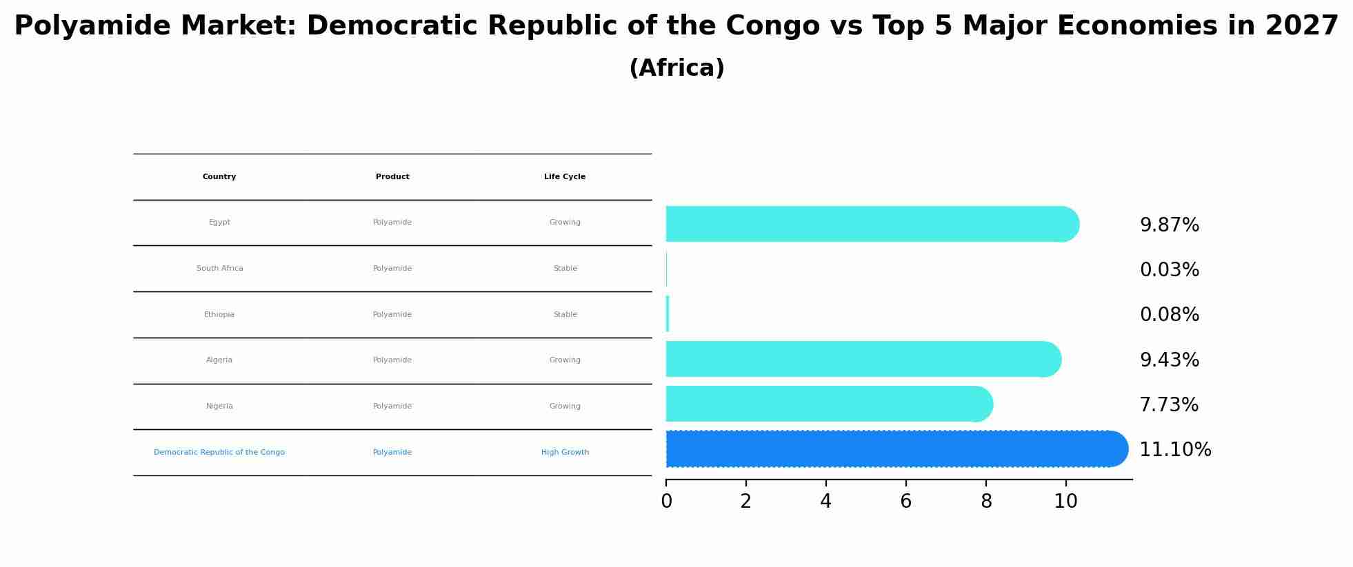 Polyamide Market: Democratic Republic of the Congo vs Top 5 Major Economies in 2027 (Africa)