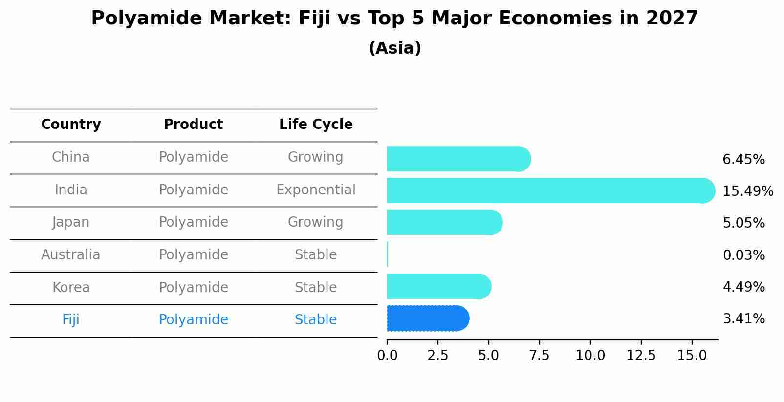 Polyamide Market: Fiji vs Top 5 Major Economies in 2027 (Asia)