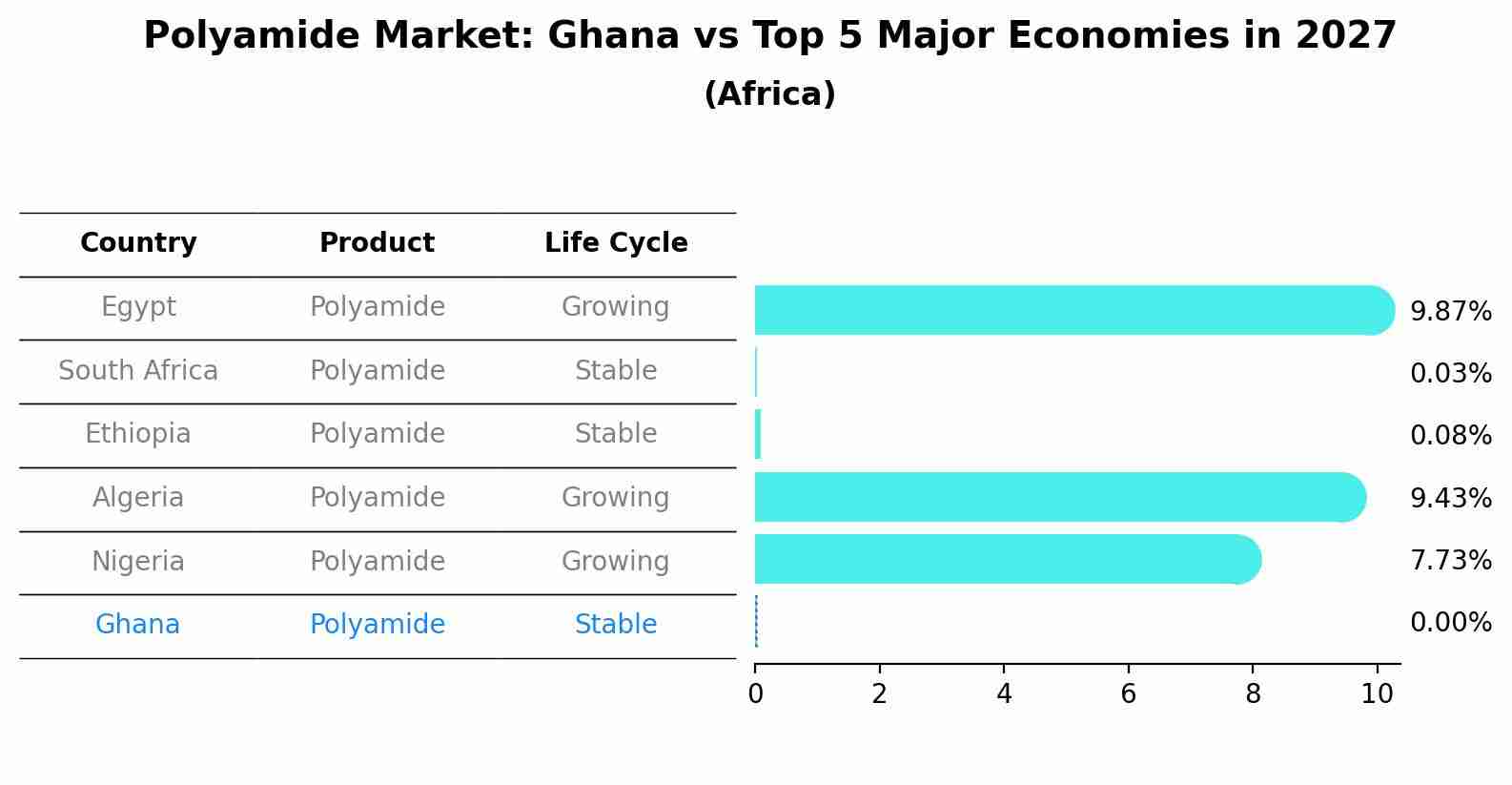 Polyamide Market: Ghana vs Top 5 Major Economies in 2027 (Africa)