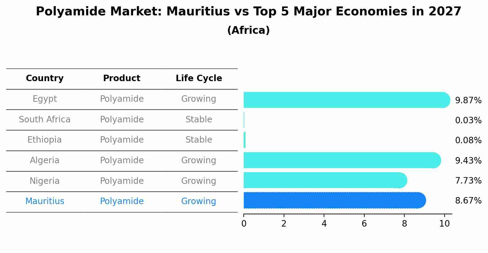 Polyamide Market: Mauritius vs Top 5 Major Economies in 2027 (Africa)