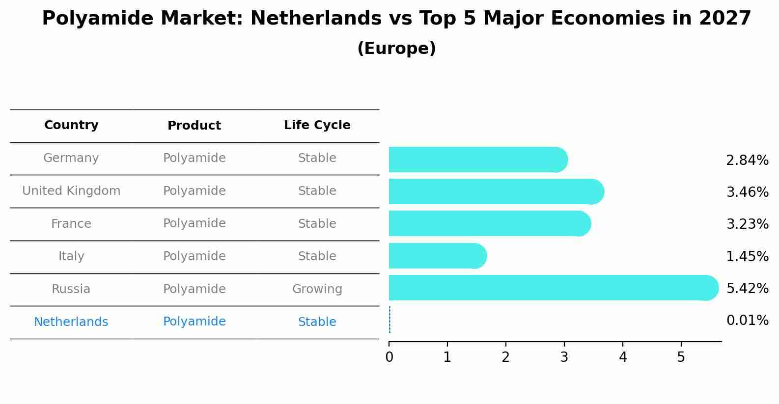 Polyamide Market: Netherlands vs Top 5 Major Economies in 2027 (Europe)