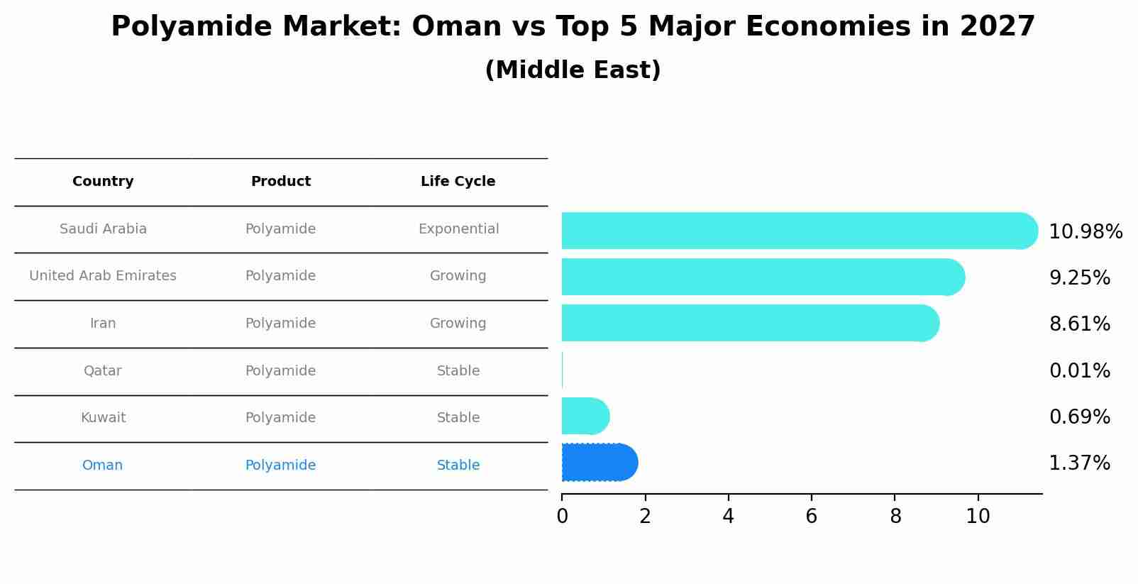Polyamide Market: Oman vs Top 5 Major Economies in 2027 (Middle East)
