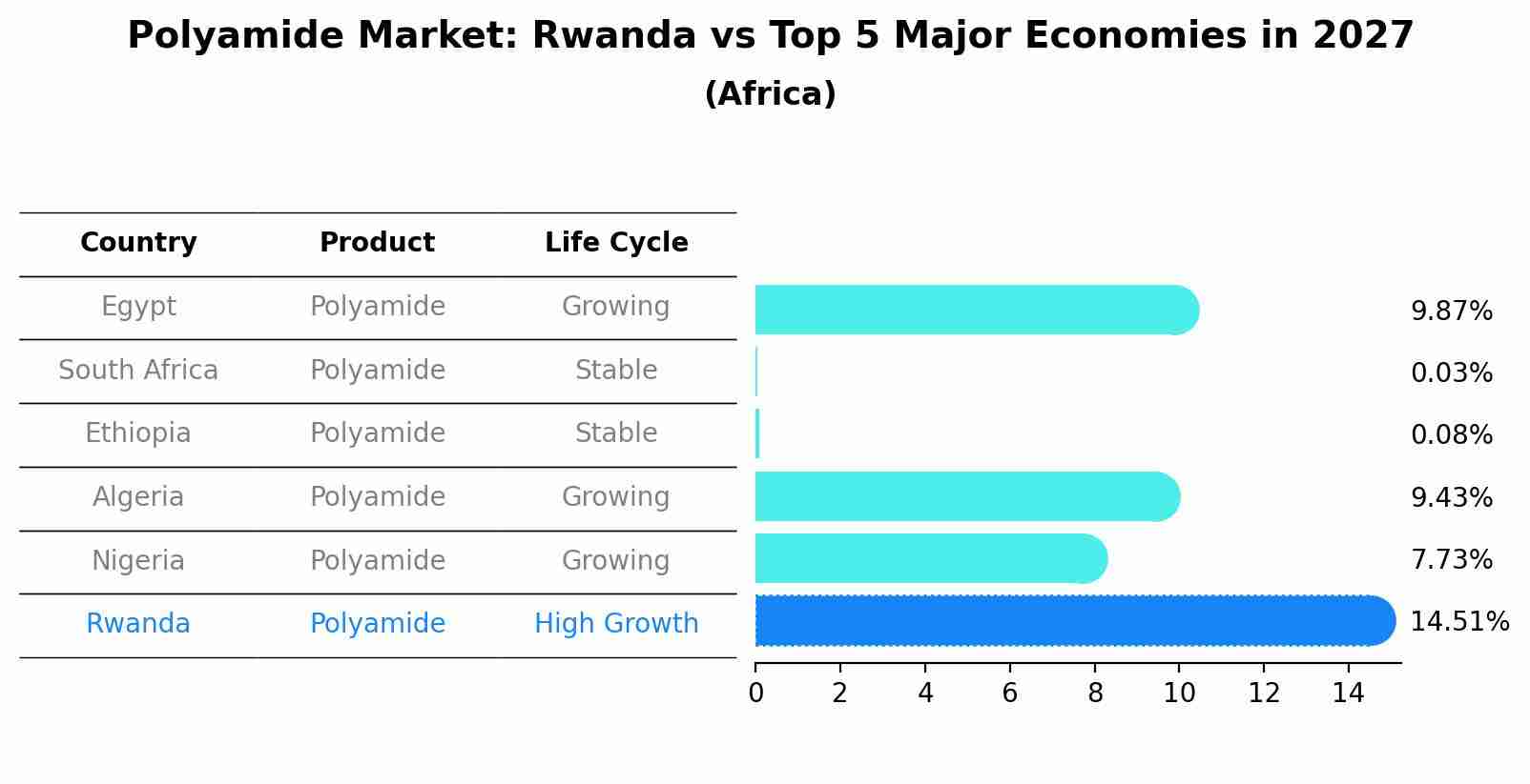 Polyamide Market: Rwanda vs Top 5 Major Economies in 2027 (Africa)