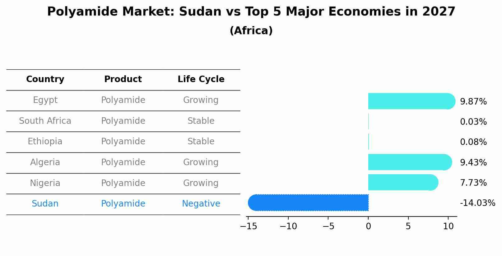Polyamide Market: Sudan vs Top 5 Major Economies in 2027 (Africa)