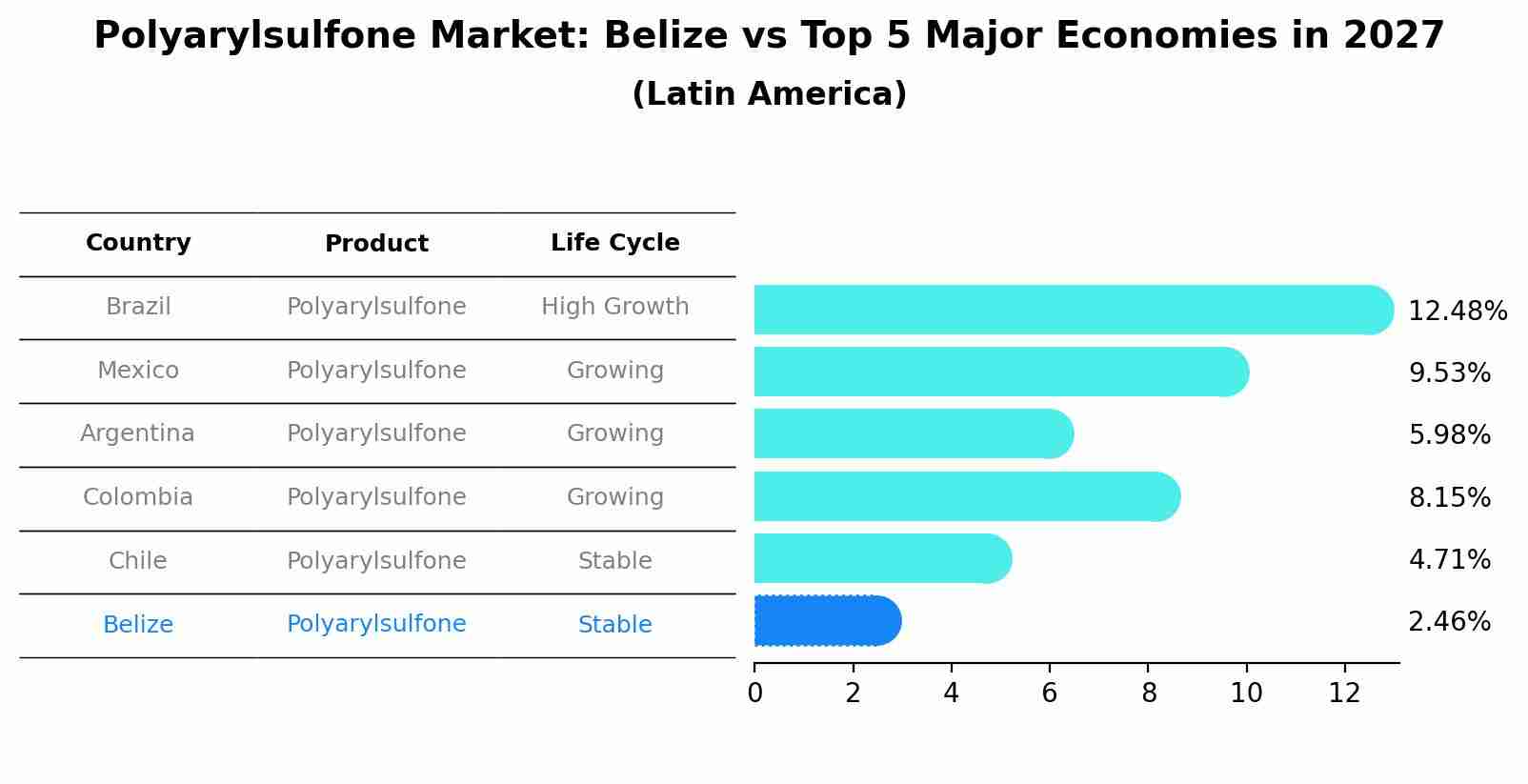 Polyarylsulfone Market: Belize vs Top 5 Major Economies in 2027 (Latin America)