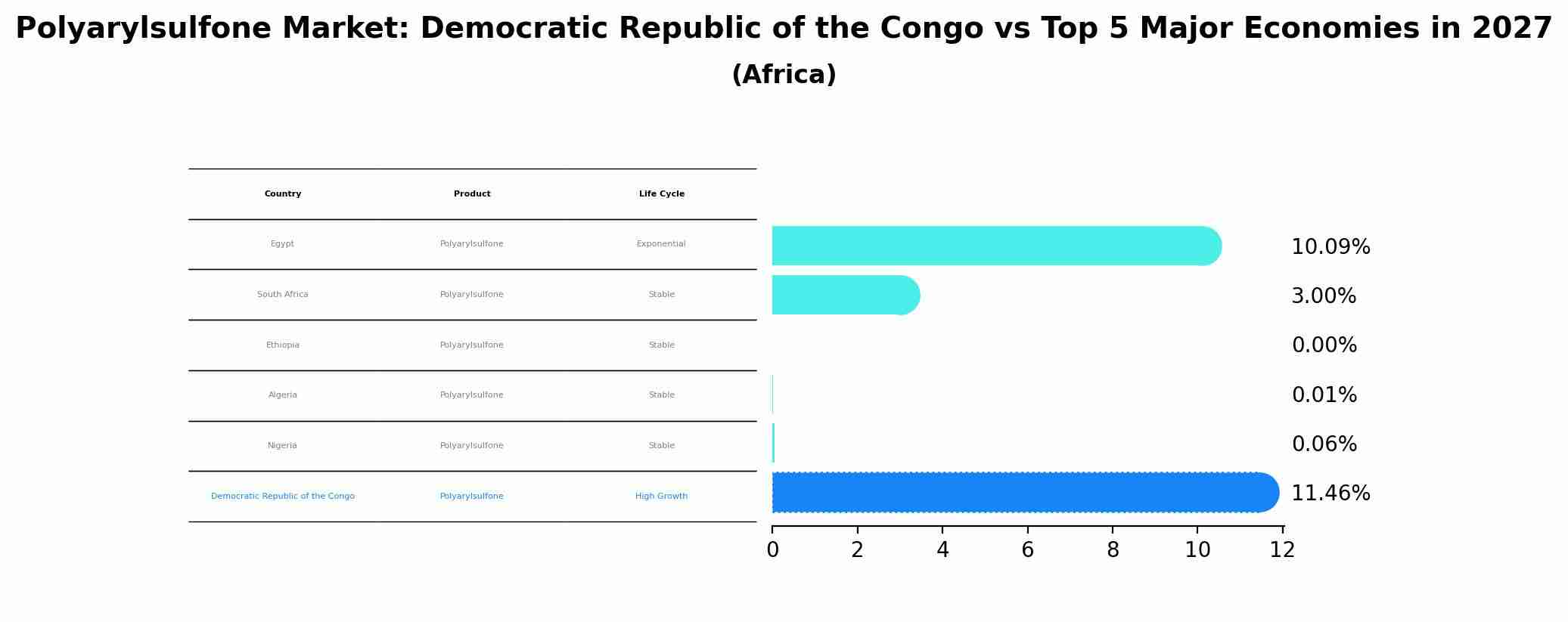 Polyarylsulfone Market: Democratic Republic of the Congo vs Top 5 Major Economies in 2027 (Africa)