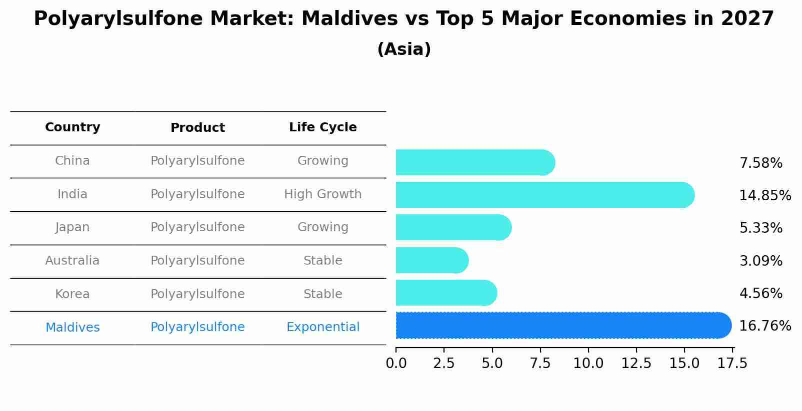 Polyarylsulfone Market: Maldives vs Top 5 Major Economies in 2027 (Asia)