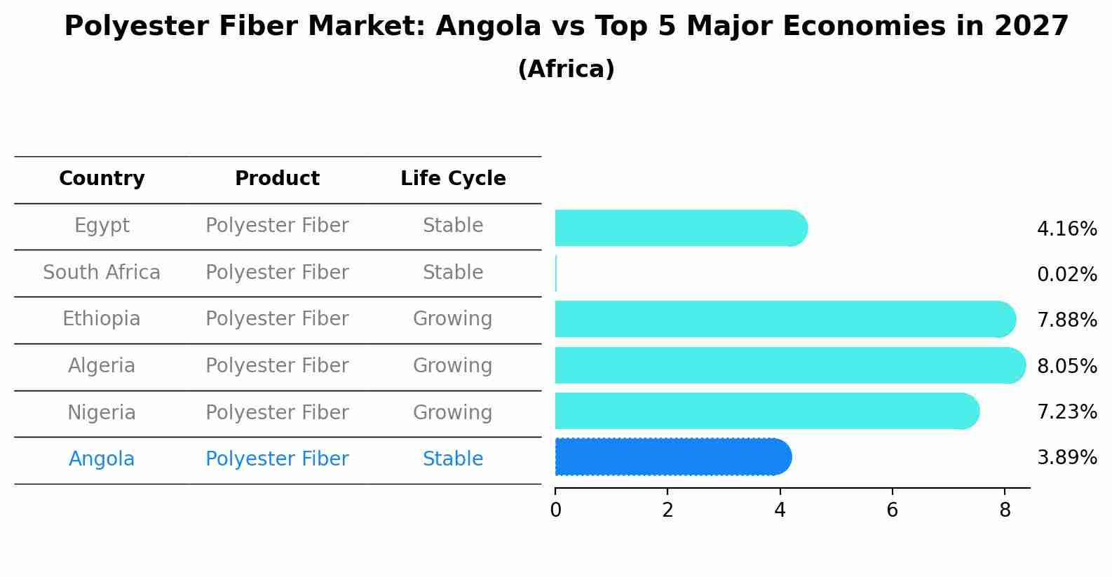 Polyester Fiber Market: Angola vs Top 5 Major Economies in 2027 (Africa)