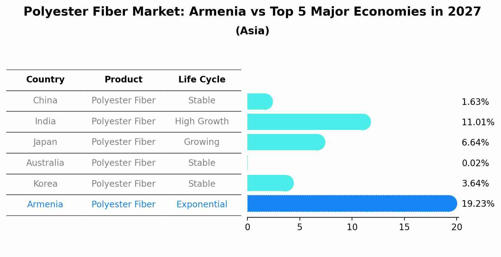 Polyester Fiber Market: Armenia vs Top 5 Major Economies in 2027 (Asia)