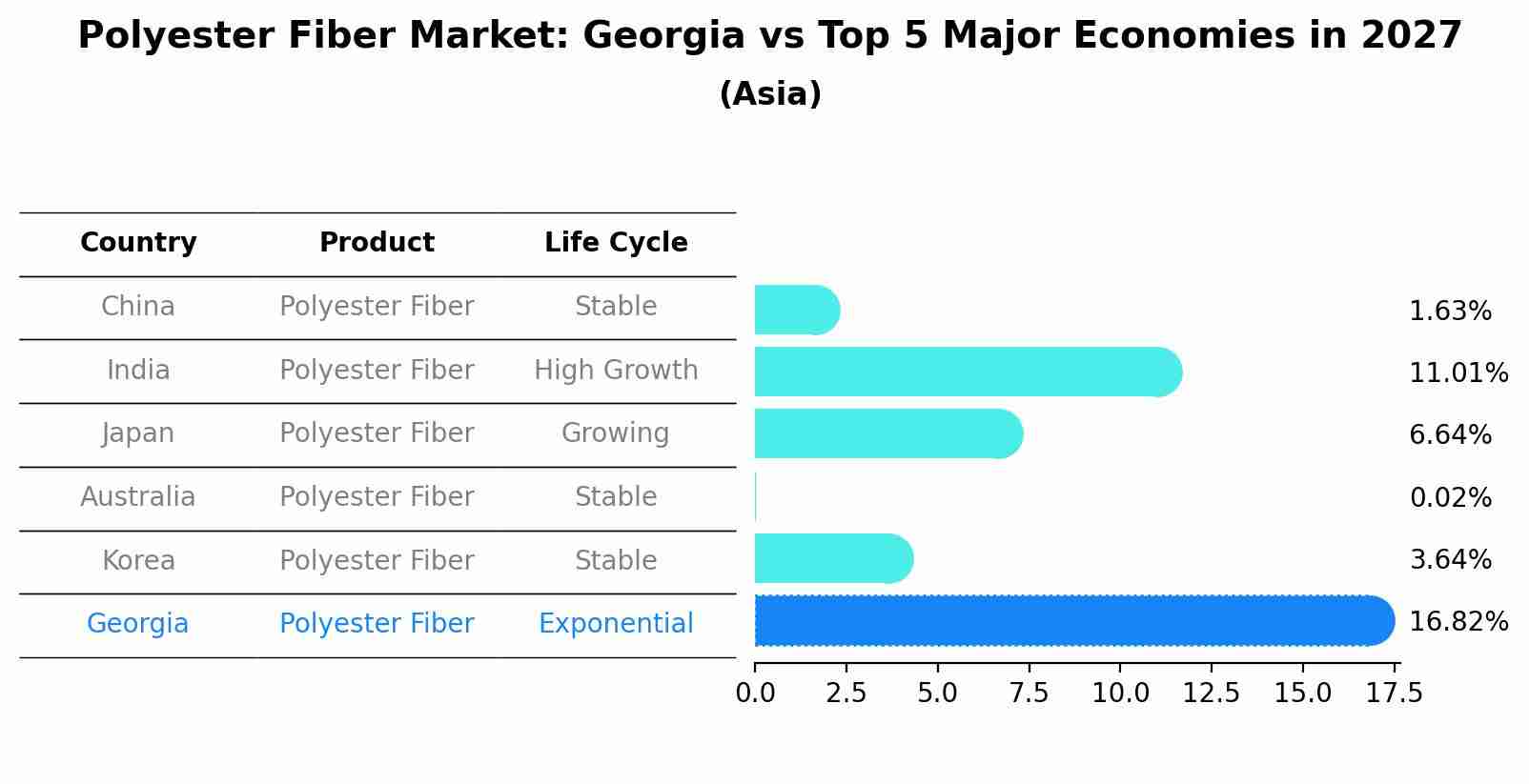 Polyester Fiber Market: Georgia vs Top 5 Major Economies in 2027 (Asia)