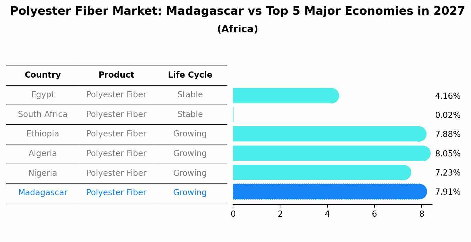 Polyester Fiber Market: Madagascar vs Top 5 Major Economies in 2027 (Africa)