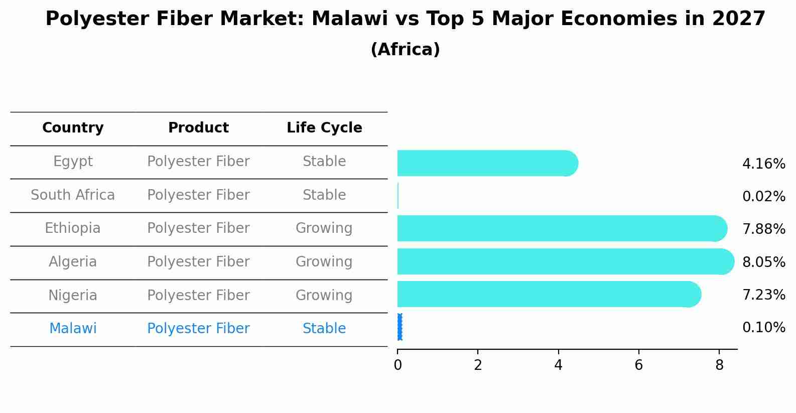 Polyester Fiber Market: Malawi vs Top 5 Major Economies in 2027 (Africa)