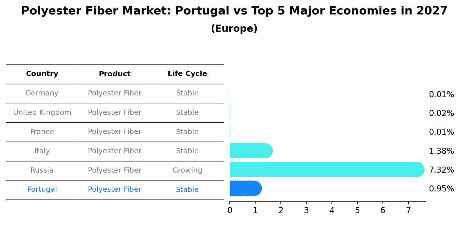 Polyester Fiber Market: Portugal vs Top 5 Major Economies in 2027 (Europe)
