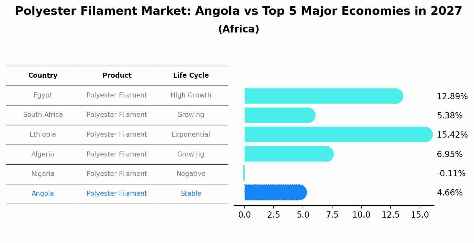 Polyester Filament Market: Angola vs Top 5 Major Economies in 2027 (Africa)