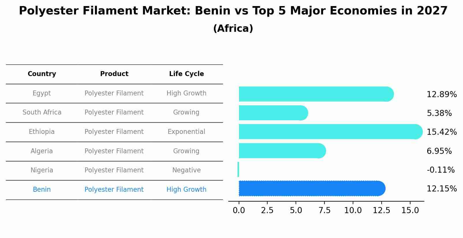 Polyester Filament Market: Benin vs Top 5 Major Economies in 2027 (Africa)