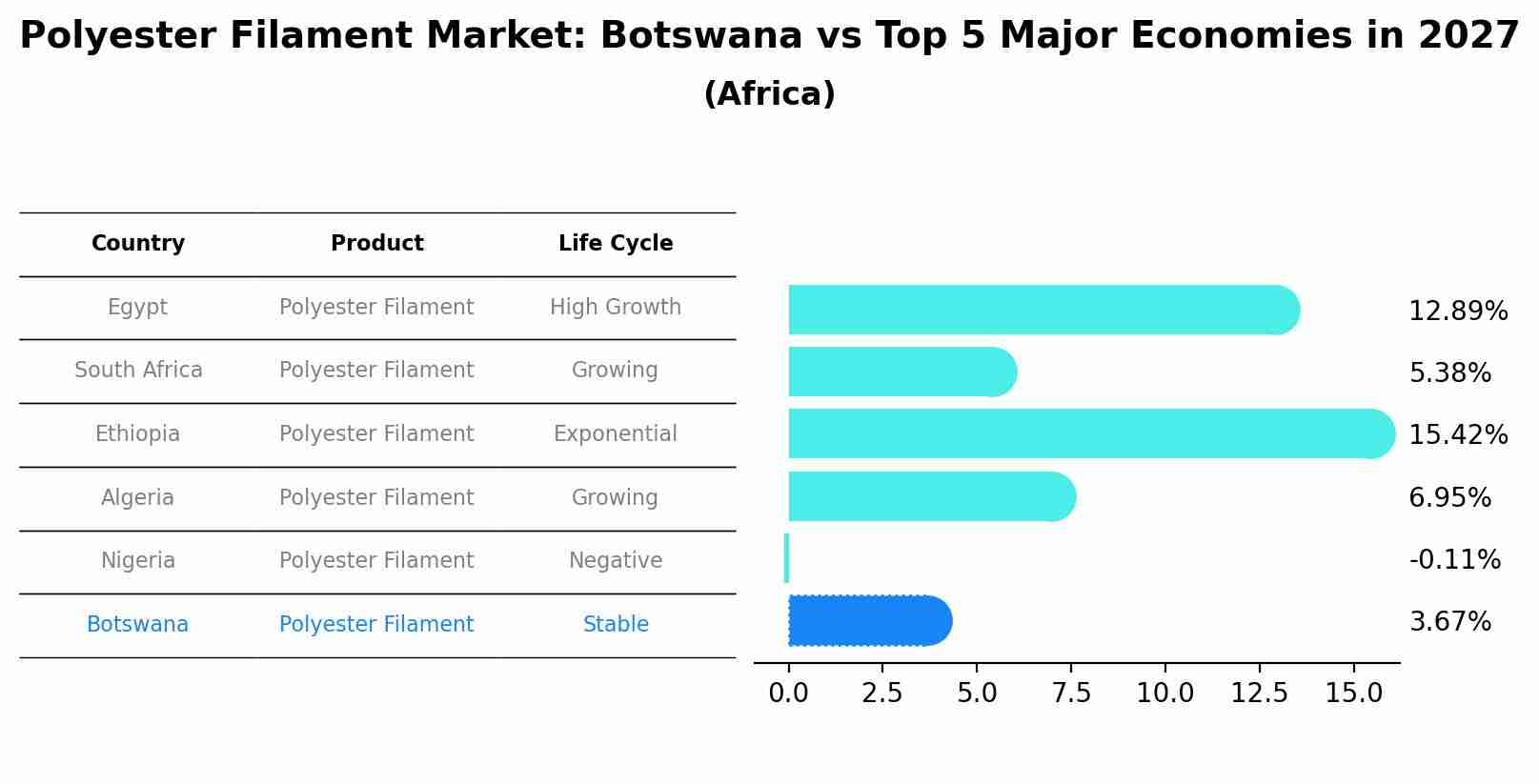 Polyester Filament Market: Botswana vs Top 5 Major Economies in 2027 (Africa)