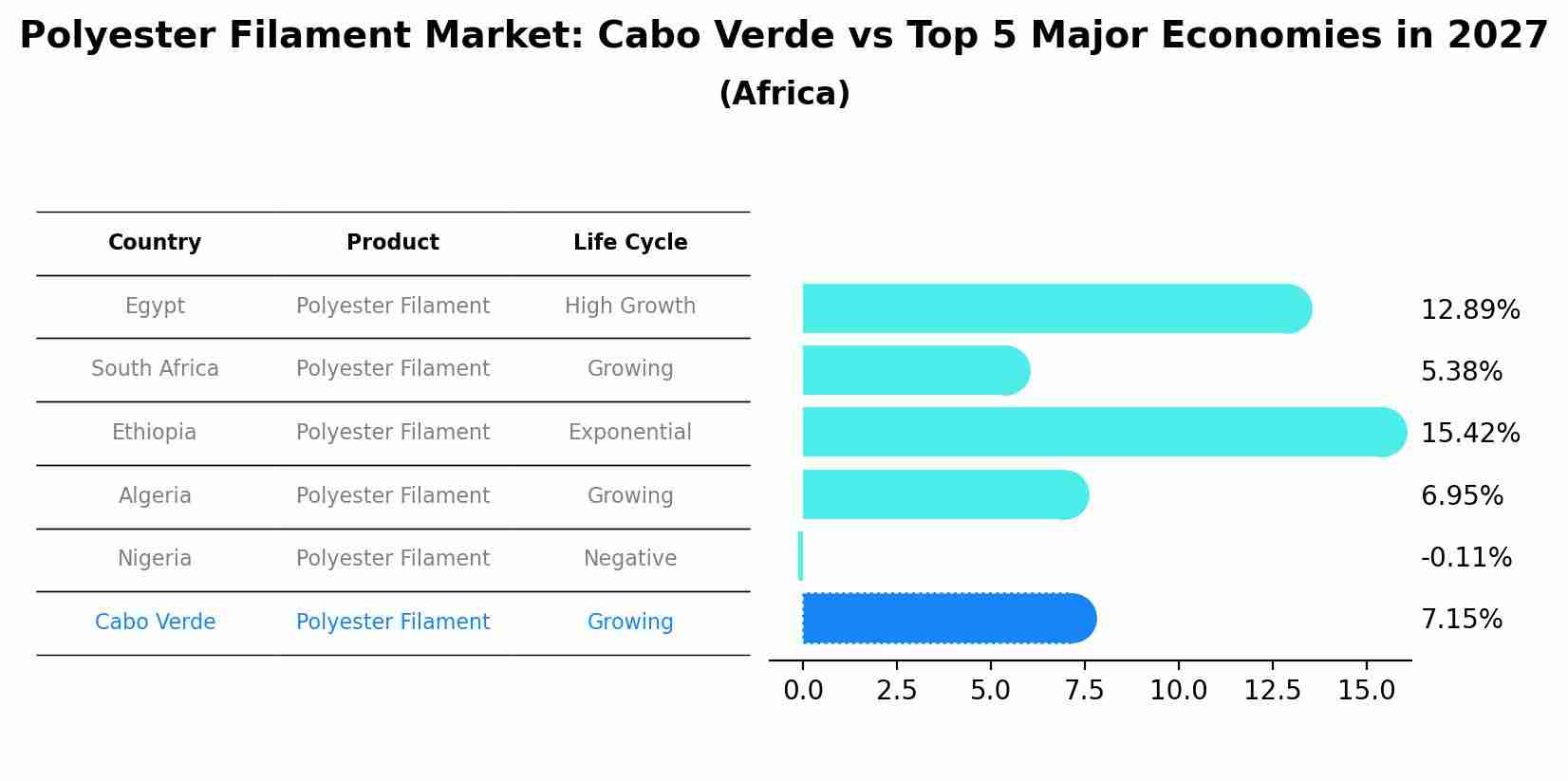 Polyester Filament Market: Cabo Verde vs Top 5 Major Economies in 2027 (Africa)