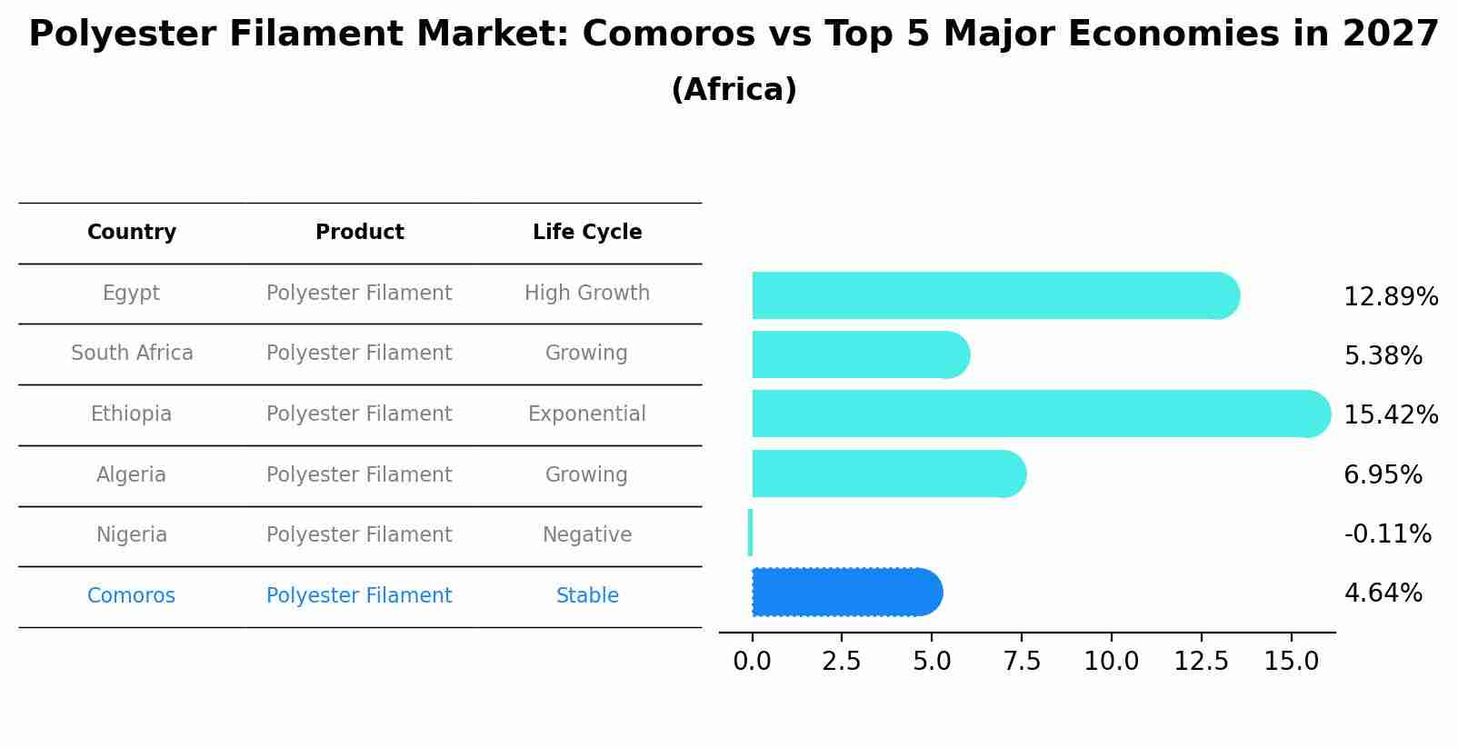 Polyester Filament Market: Comoros vs Top 5 Major Economies in 2027 (Africa)