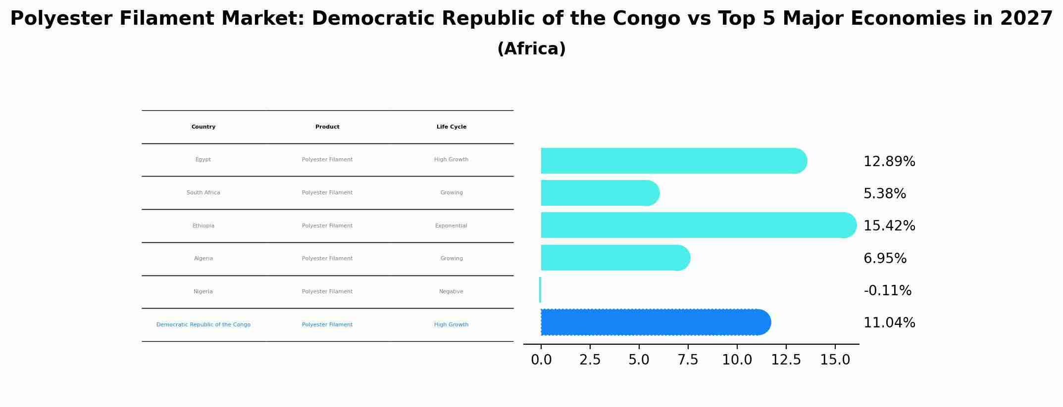 Polyester Filament Market: Democratic Republic of the Congo vs Top 5 Major Economies in 2027 (Africa)