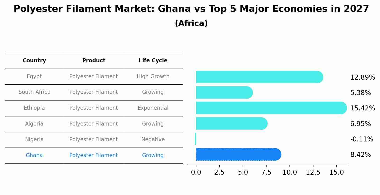 Polyester Filament Market: Ghana vs Top 5 Major Economies in 2027 (Africa)