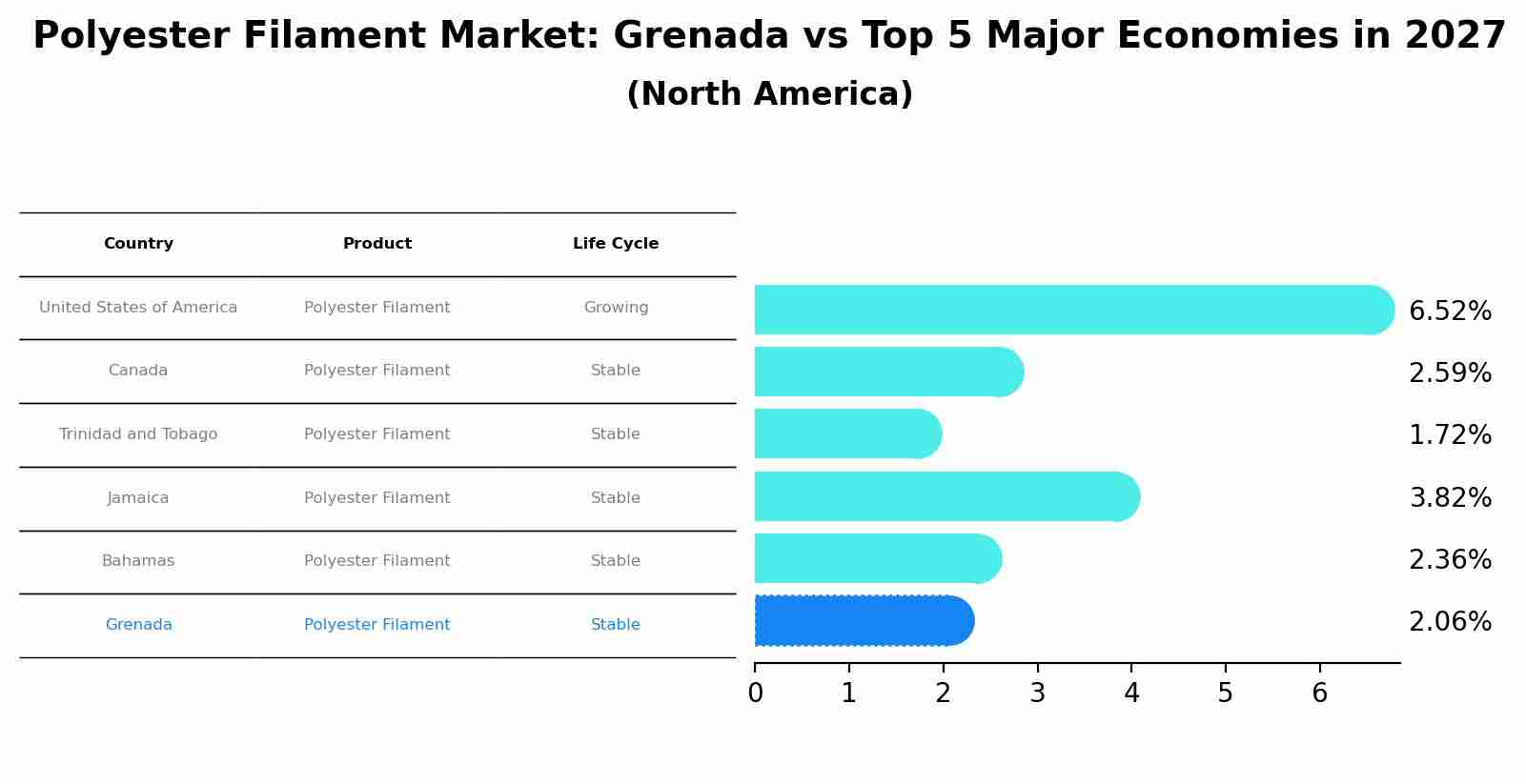 Polyester Filament Market: Grenada vs Top 5 Major Economies in 2027 (North America)
