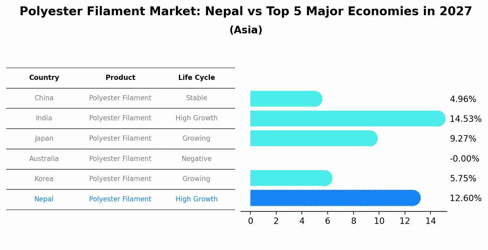 Polyester Filament Market: Nepal vs Top 5 Major Economies in 2027 (Asia)