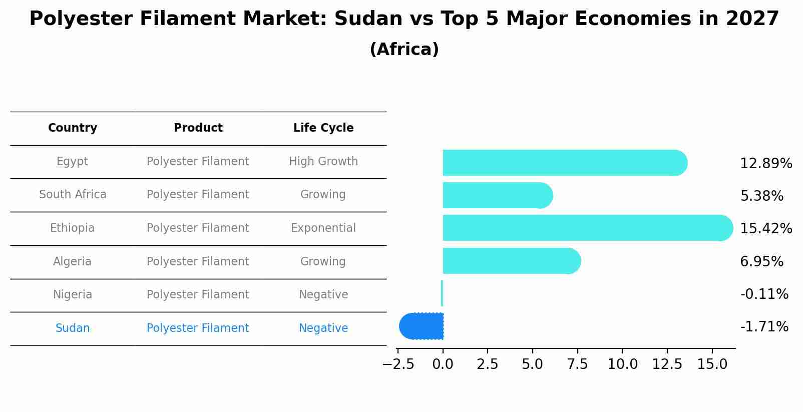 Polyester Filament Market: Sudan vs Top 5 Major Economies in 2027 (Africa)