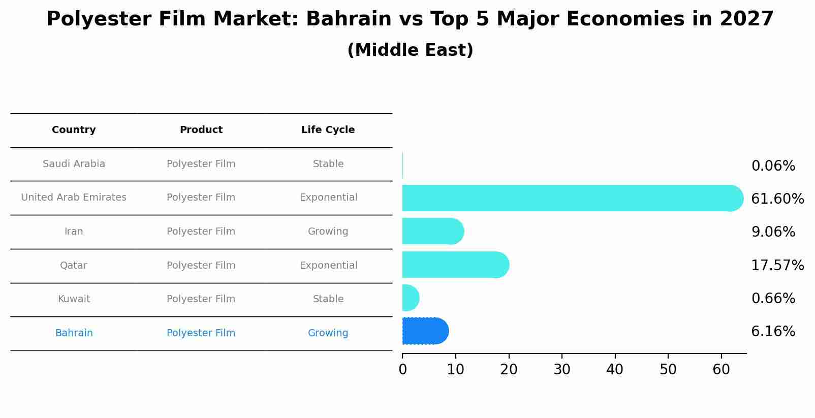 Polyester Film Market: Bahrain vs Top 5 Major Economies in 2027 (Middle East)