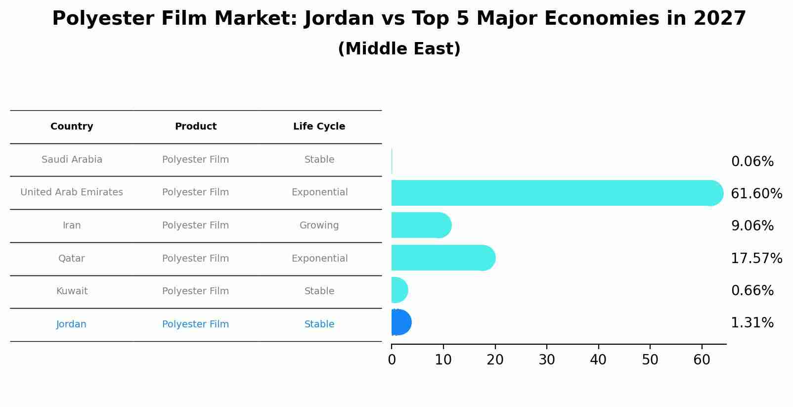 Polyester Film Market: Jordan vs Top 5 Major Economies in 2027 (Middle East)