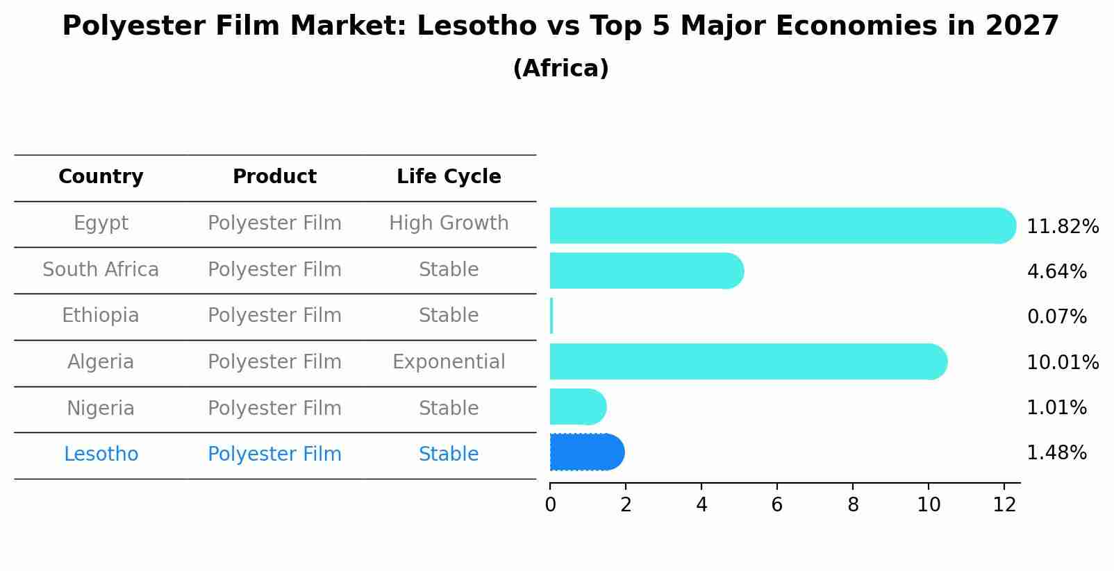 Polyester Film Market: Lesotho vs Top 5 Major Economies in 2027 (Africa)