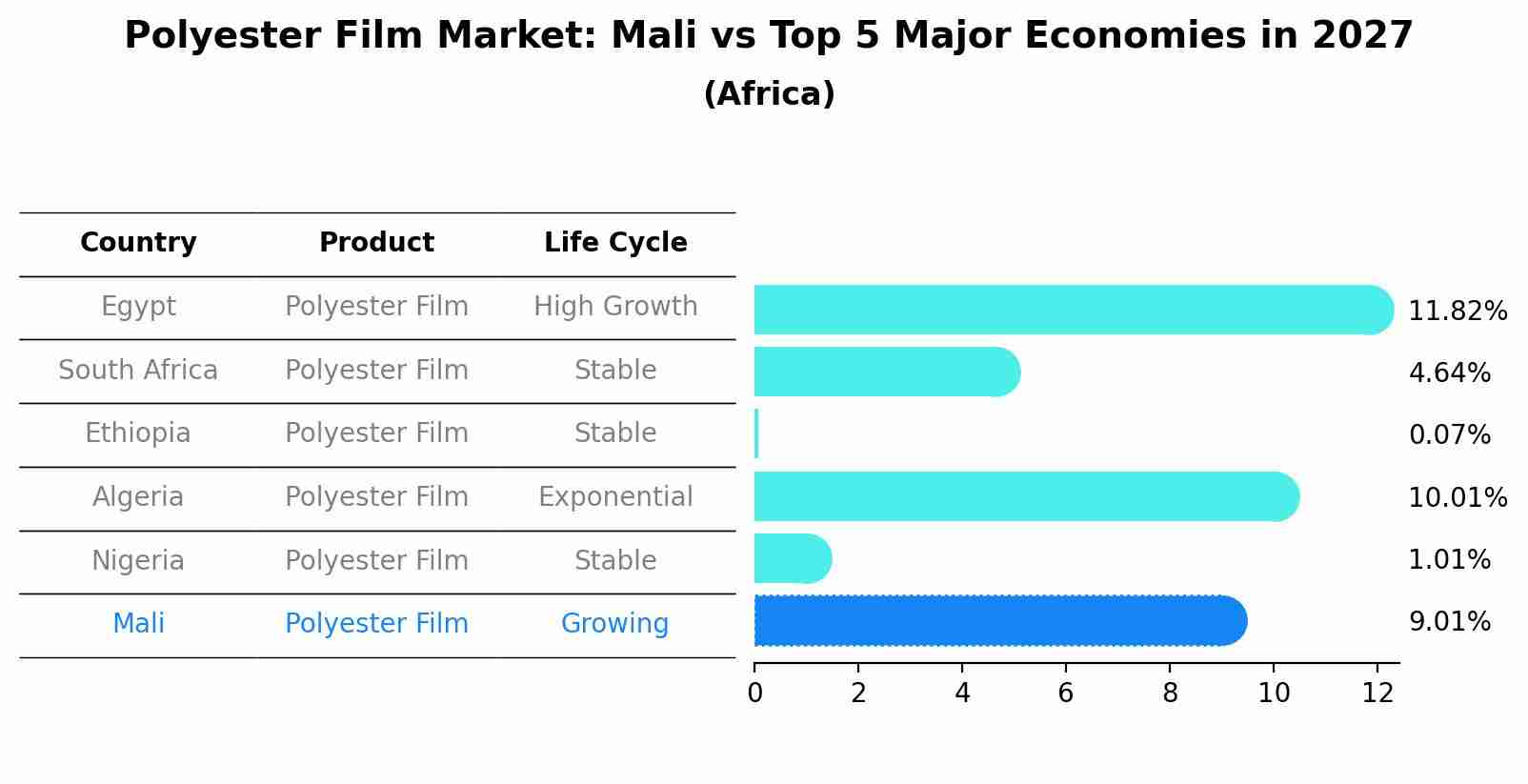 Polyester Film Market: Mali vs Top 5 Major Economies in 2027 (Africa)