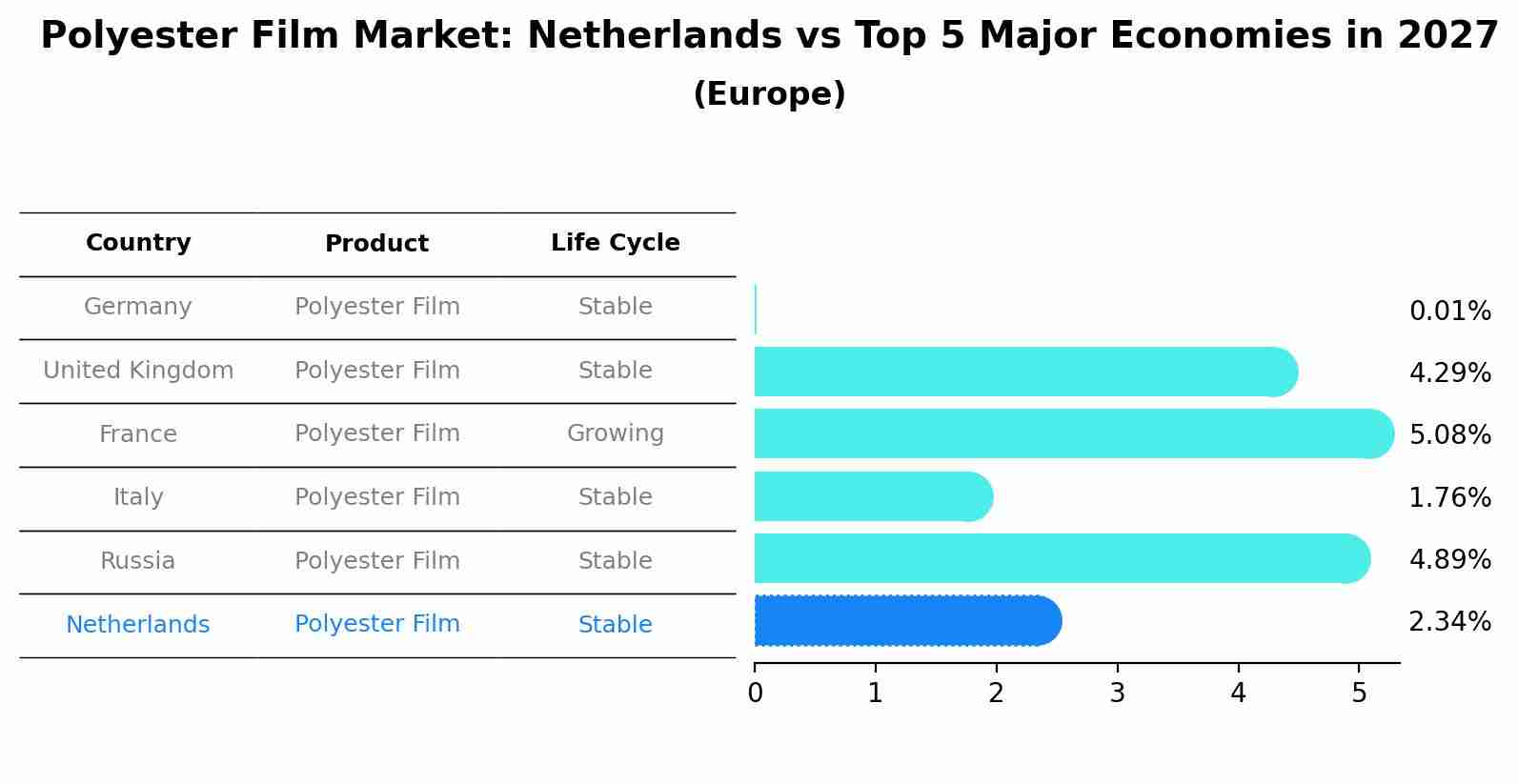 Polyester Film Market: Netherlands vs Top 5 Major Economies in 2027 (Europe)