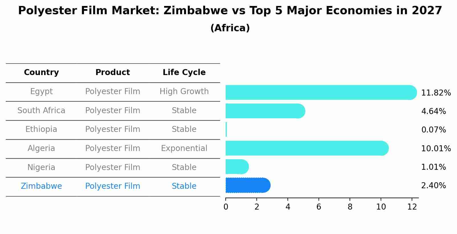 Polyester Film Market: Zimbabwe vs Top 5 Major Economies in 2027 (Africa)