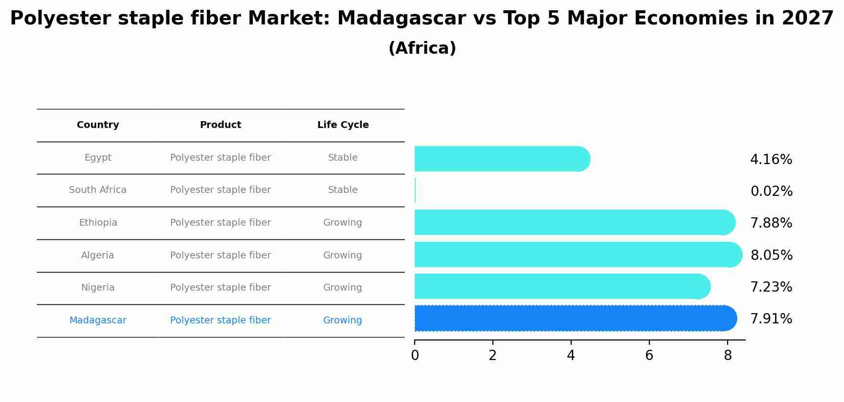 Polyester staple fiber Market: Madagascar vs Top 5 Major Economies in 2027 (Africa)