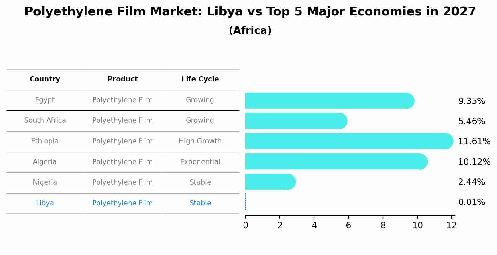 Polyethylene Film Market: Libya vs Top 5 Major Economies in 2027 (Africa)
