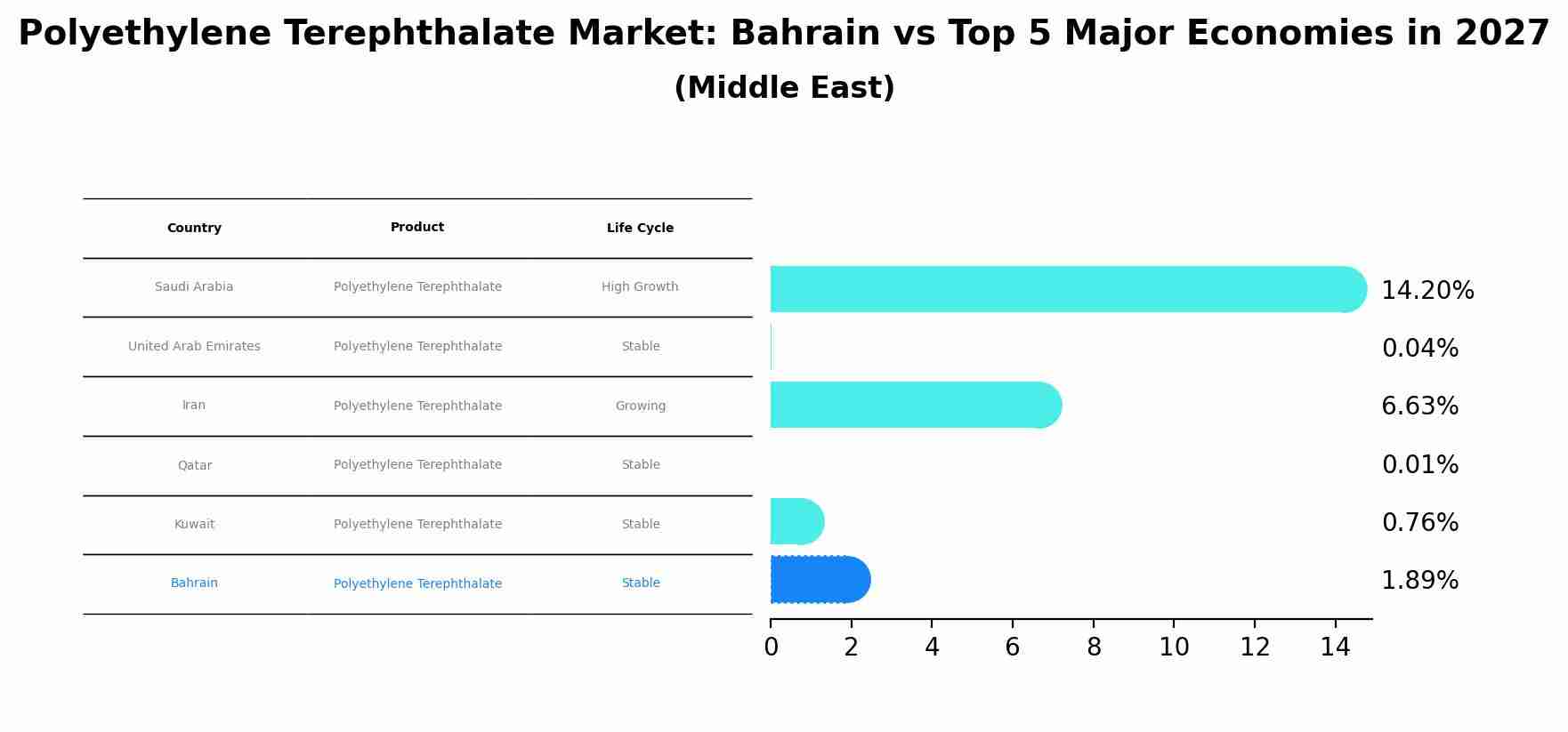 Polyethylene Terephthalate Market: Bahrain vs Top 5 Major Economies in 2027 (Middle East)