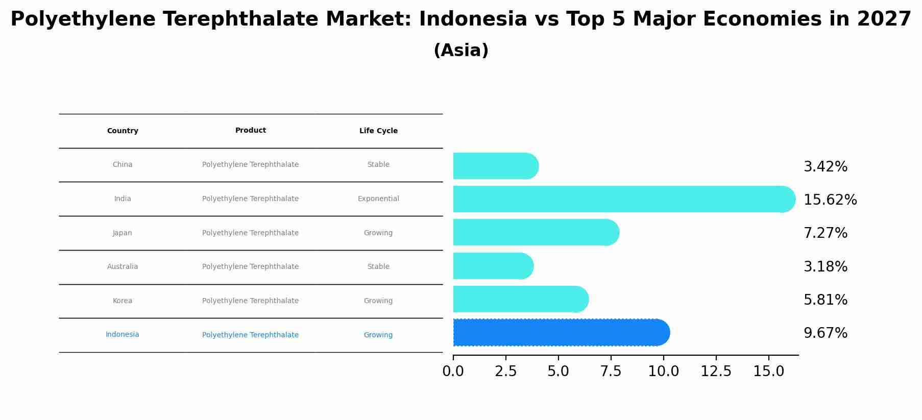 Polyethylene Terephthalate Market: Indonesia vs Top 5 Major Economies in 2027 (Asia)