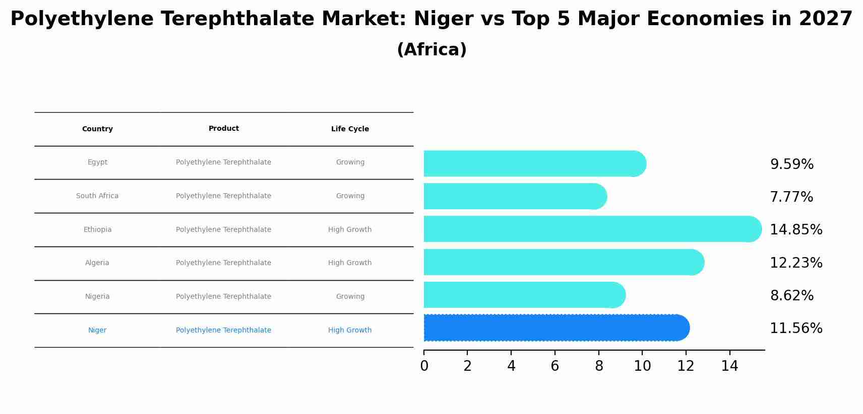 Polyethylene Terephthalate Market: Niger vs Top 5 Major Economies in 2027 (Africa)