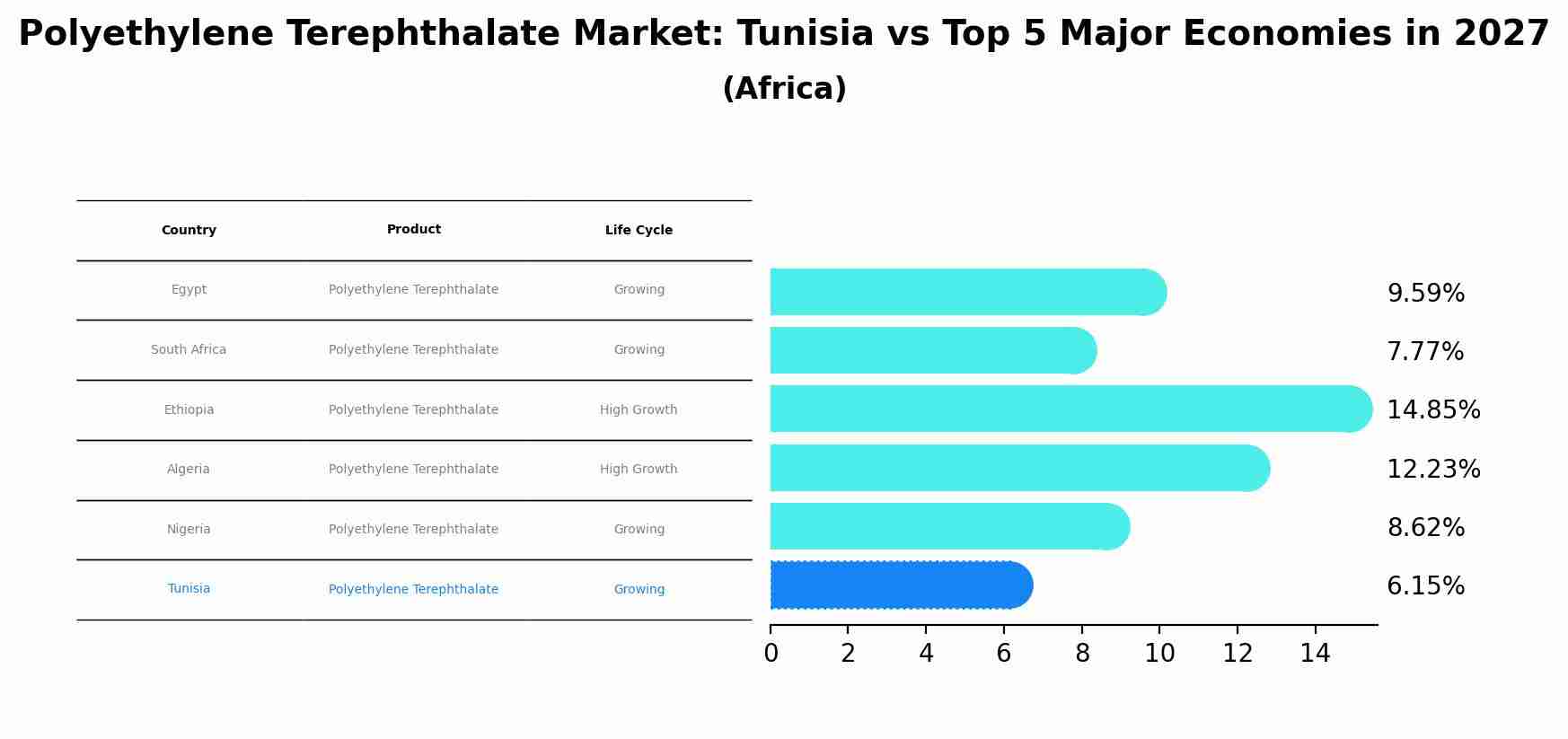 Polyethylene Terephthalate Market: Tunisia vs Top 5 Major Economies in 2027 (Africa)