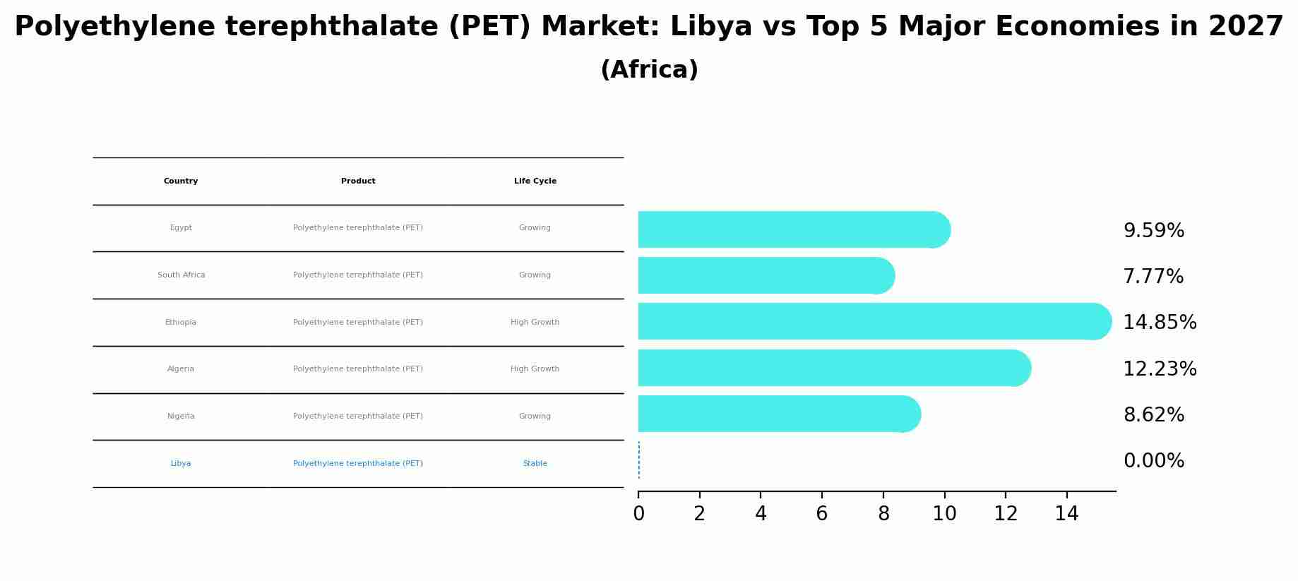Polyethylene terephthalate (PET) Market: Libya vs Top 5 Major Economies in 2027 (Africa)