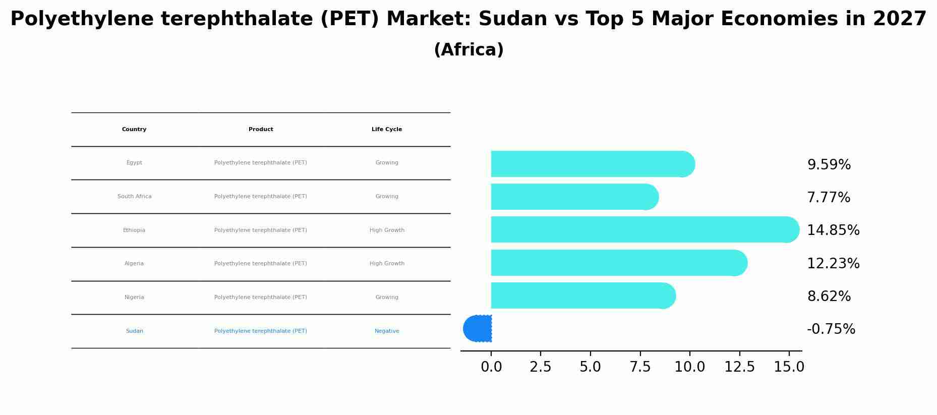 Polyethylene terephthalate (PET) Market: Sudan vs Top 5 Major Economies in 2027 (Africa)