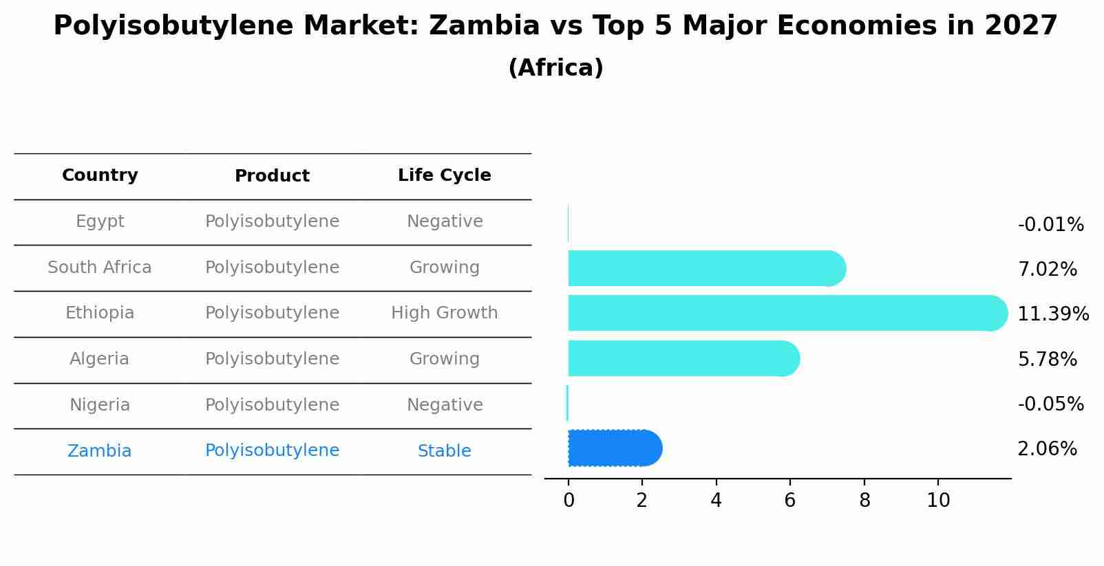 Polyisobutylene Market: Zambia vs Top 5 Major Economies in 2027 (Africa)