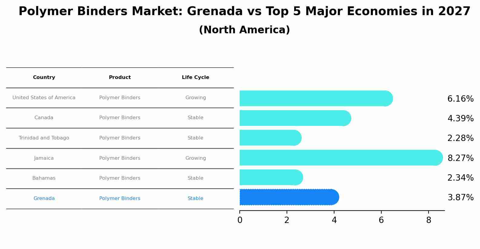 Polymer Binders Market: Grenada vs Top 5 Major Economies in 2027 (North America)
