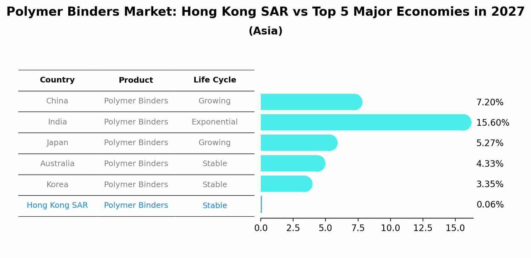 Polymer Binders Market: Hong Kong SAR vs Top 5 Major Economies in 2027 (Asia)