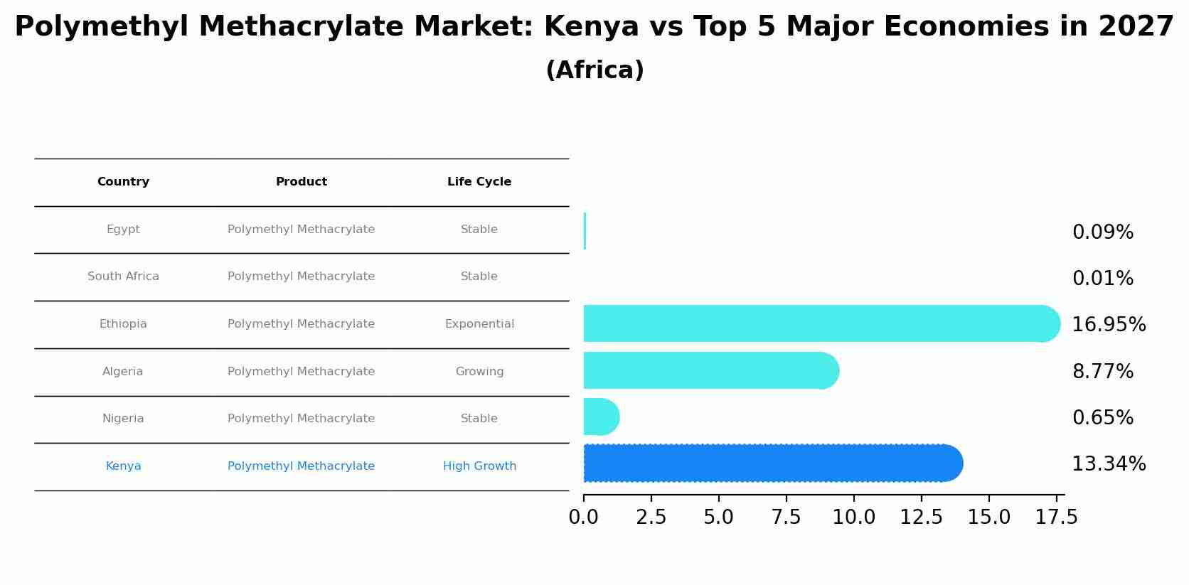 Polymethyl Methacrylate Market: Kenya vs Top 5 Major Economies in 2027 (Africa)