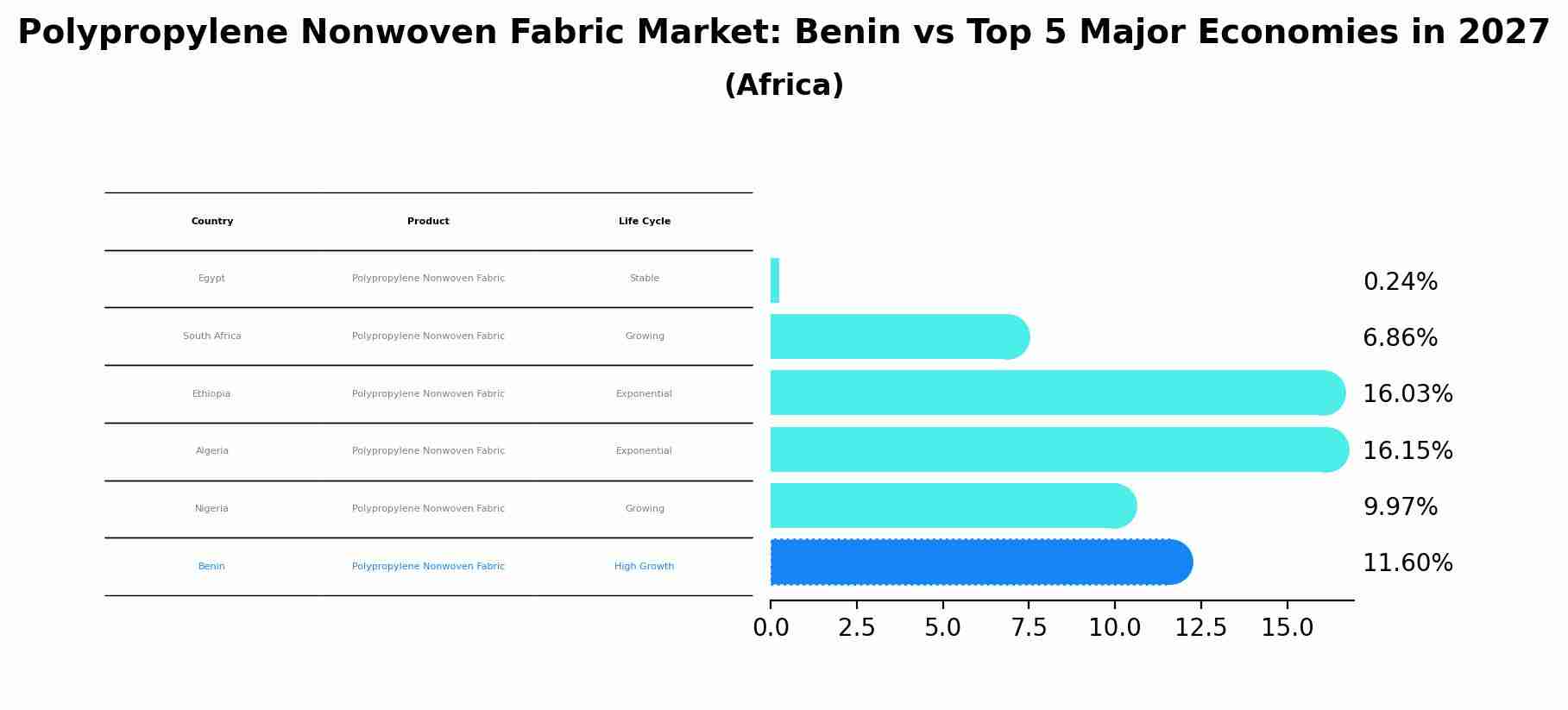 Polypropylene Nonwoven Fabric Market: Benin vs Top 5 Major Economies in 2027 (Africa)