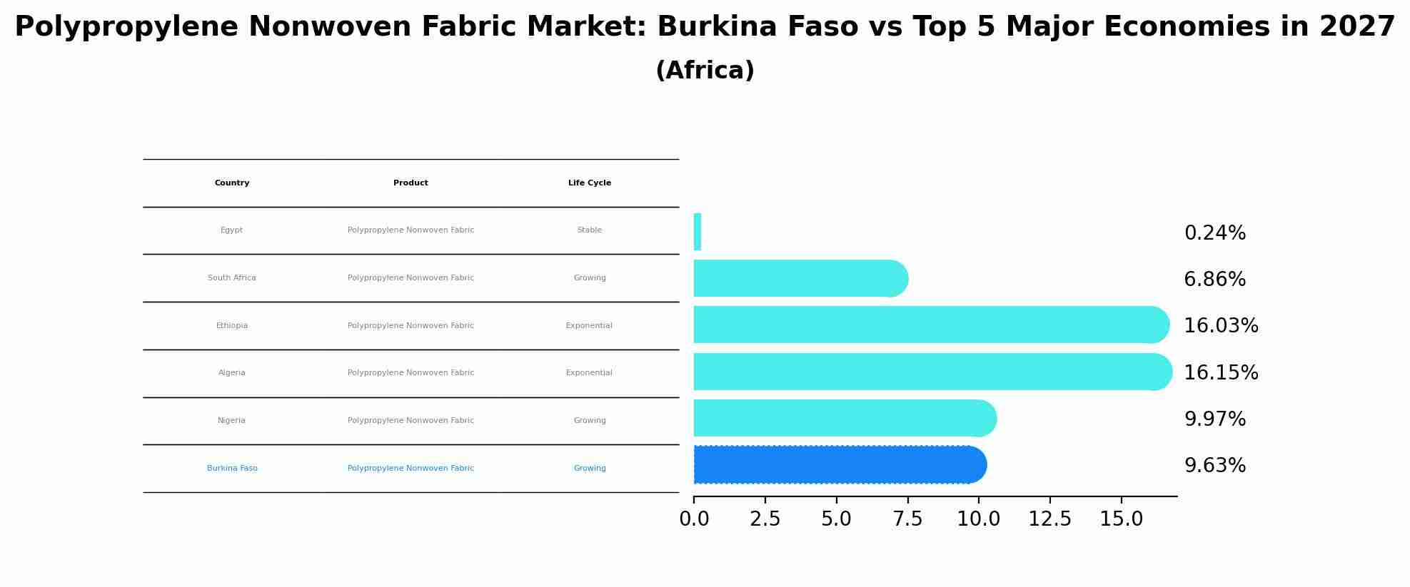 Polypropylene Nonwoven Fabric Market: Burkina Faso vs Top 5 Major Economies in 2027 (Africa)